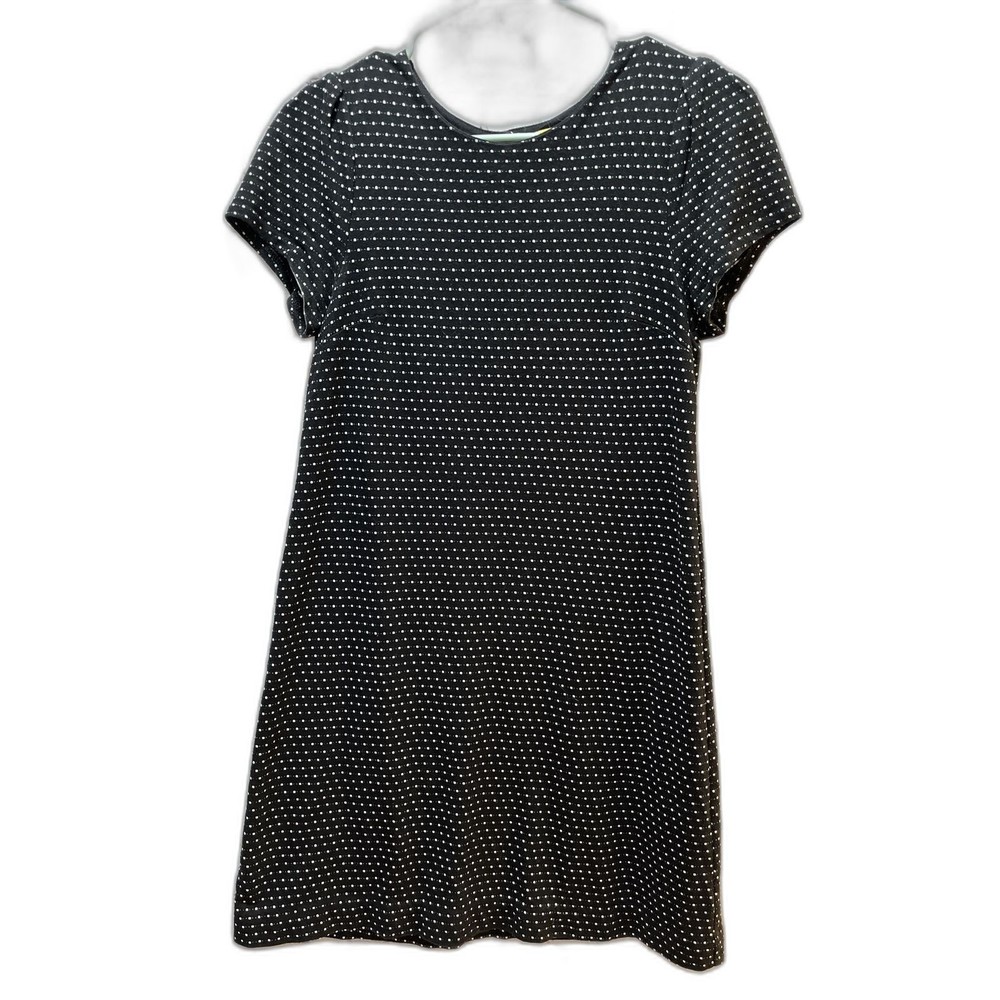 Maeve Urban Outfitters Shift Dress XS black white stitched lines of dots stretch
